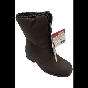 Toe Warmers Women's Michelle Front Zip Ankle Boot Dark Brown - Extra Wide